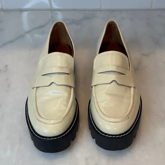 Franco Sarto Patent Leather Chuncky Loafers - Picture 2 of 14
